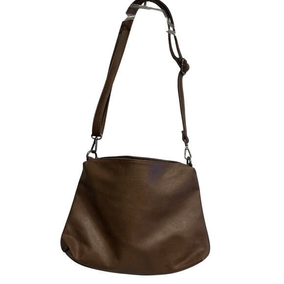 Joy Susan Crossbody Shoulder Vegan Leather Hobo Purse Brown W/Adjust. Strap NWOT - Picture 5 of 8